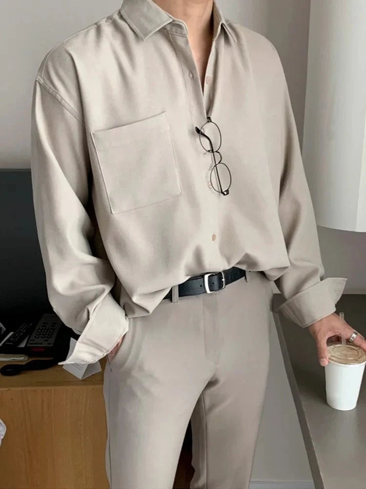 Chemise coréenne business décontractée coupe ample