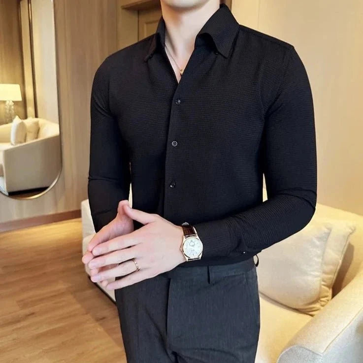 Chemise en coton à manches longues, style chic décontracté