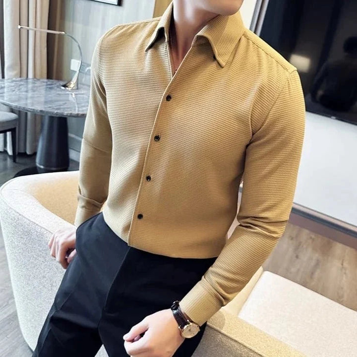 Chemise en coton à manches longues, style chic décontracté