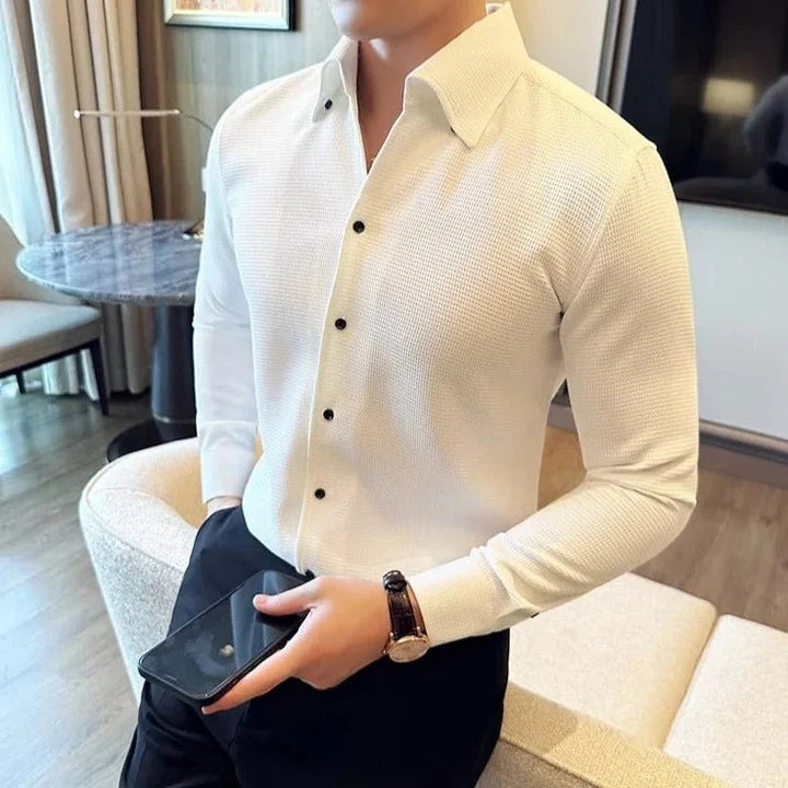 Chemise en coton à manches longues, style chic décontracté