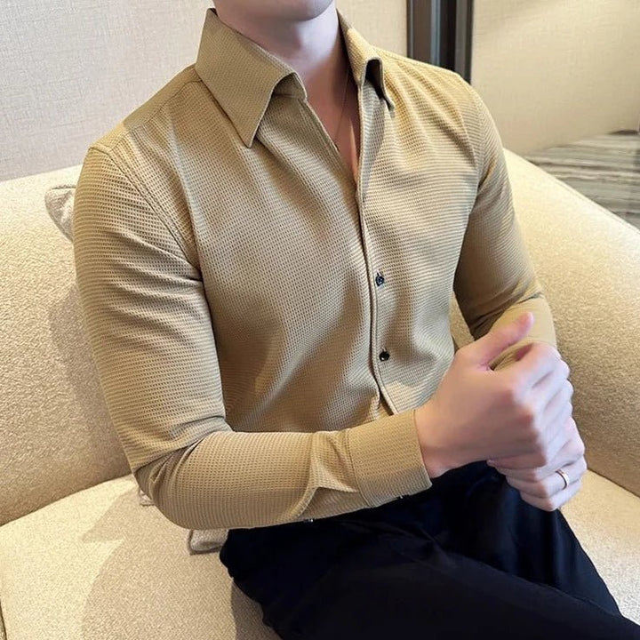 Chemise en coton à manches longues, style chic décontracté