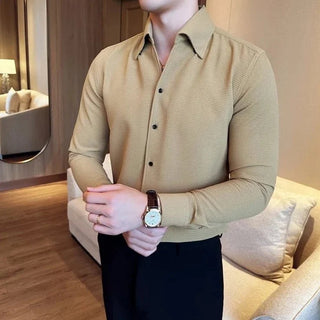 Chemise en coton à manches longues, style chic décontracté