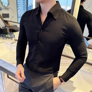 Chemise en coton à manches longues, style chic décontracté