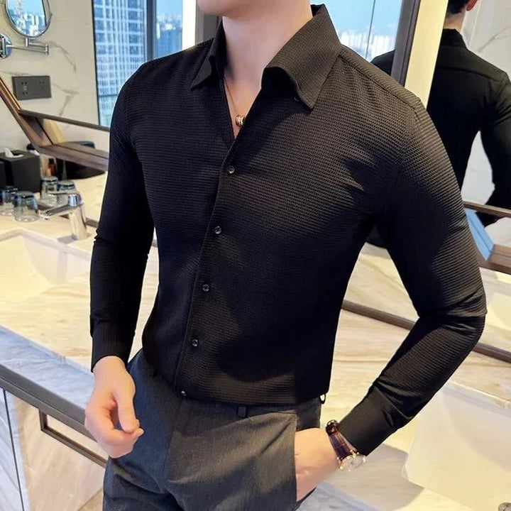 Chemise en coton à manches longues, style chic décontracté