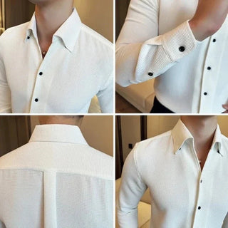 Chemise en coton à manches longues, style chic décontracté