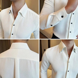 Chemise en coton à manches longues, style chic décontracté