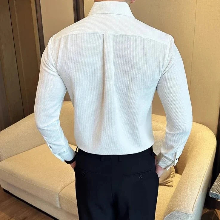 Chemise en coton à manches longues, style chic décontracté