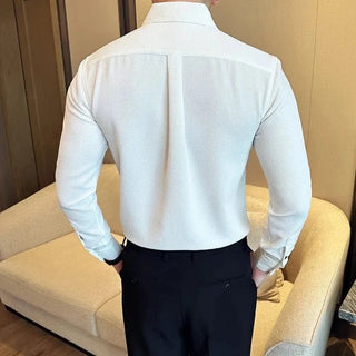 Chemise en coton à manches longues, style chic décontracté