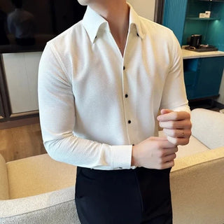 Chemise en coton à manches longues, style chic décontracté