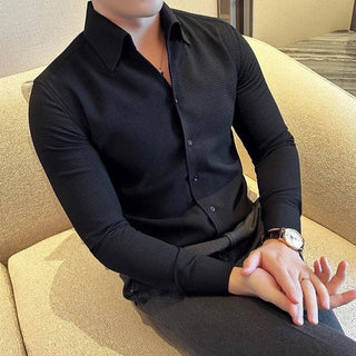 Chemise en coton à manches longues, style chic décontracté
