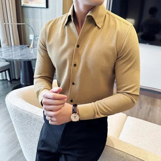 Chemise en coton à manches longues, style chic décontracté