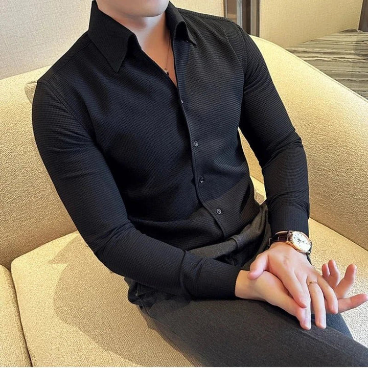 Chemise en coton à manches longues, style chic décontracté