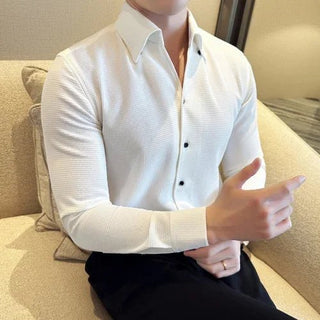 Chemise en coton à manches longues, style chic décontracté