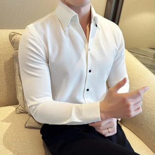 Chemise en coton à manches longues, style chic décontracté