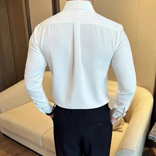 Chemise en coton à manches longues, style chic décontracté