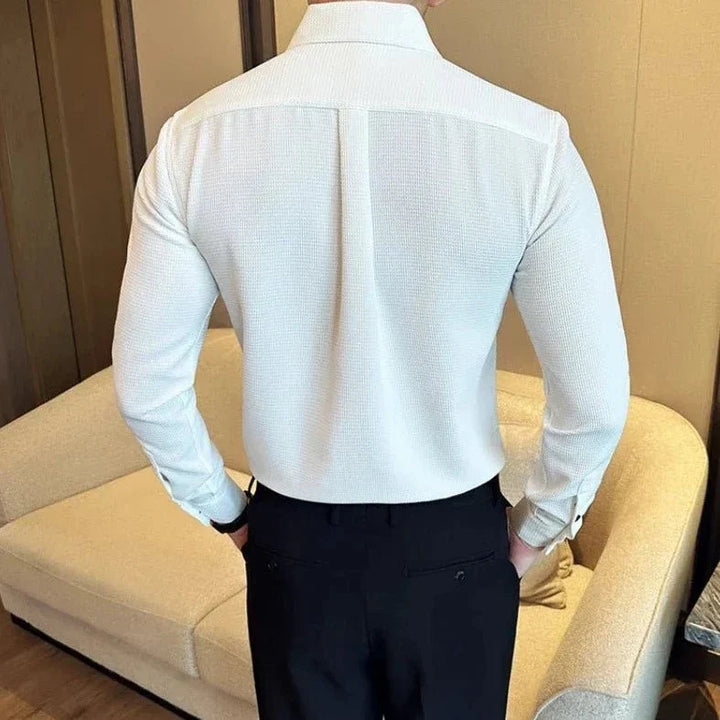 Chemise en coton à manches longues, style chic décontracté