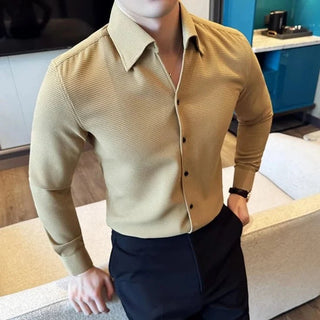 Chemise en coton à manches longues, style chic décontracté