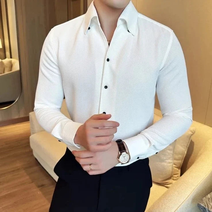 Chemise en coton à manches longues, style chic décontracté