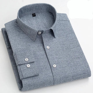 Chemise en coton à microcarreaux et boutons