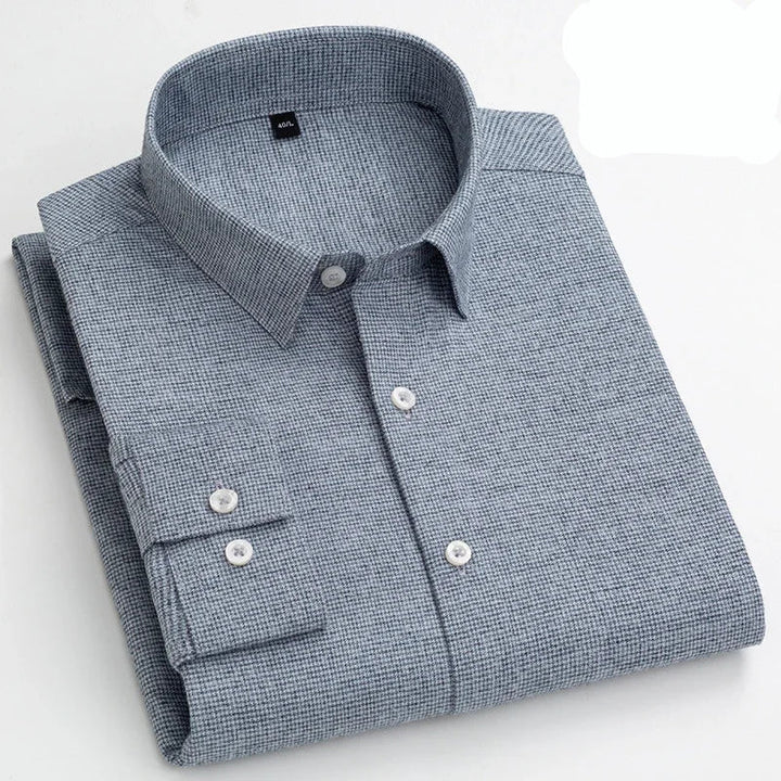 Chemise en coton à microcarreaux et boutons