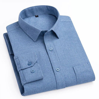 Chemise en coton à microcarreaux et boutons
