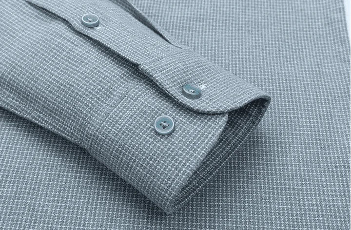 Chemise en coton à microcarreaux et boutons