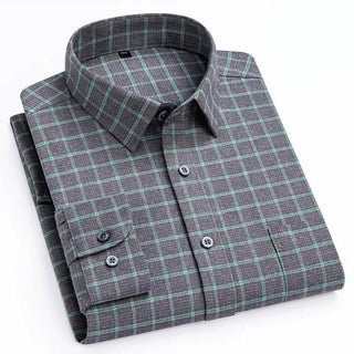 Chemise en coton à microcarreaux et boutons