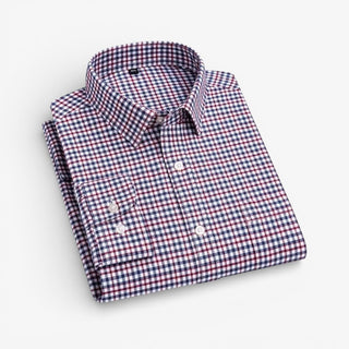 Chemise en coton à microcarreaux et boutons