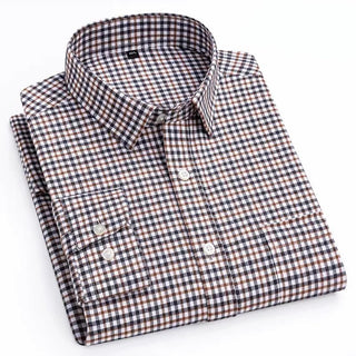 Chemise en coton à microcarreaux et boutons