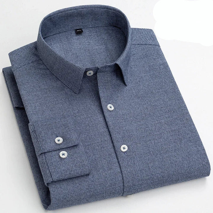 Chemise en coton à microcarreaux et boutons
