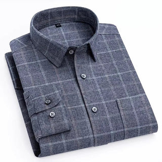 Chemise en coton à microcarreaux et boutons