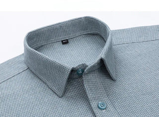 Chemise en coton à microcarreaux et boutons