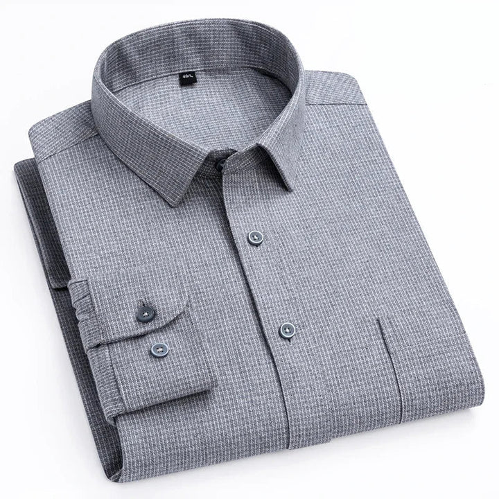 Chemise en coton à microcarreaux et boutons