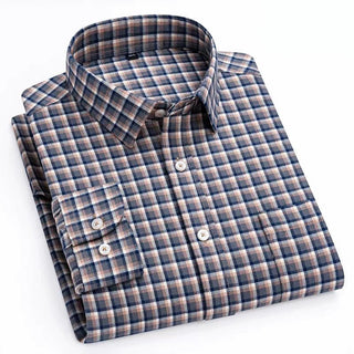 Chemise en coton à microcarreaux et boutons