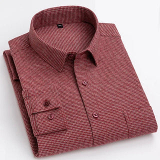 Chemise en coton à microcarreaux et boutons