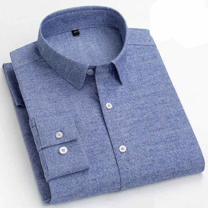 Chemise en coton à microcarreaux et boutons