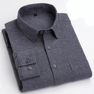 Chemise en coton à microcarreaux et boutons