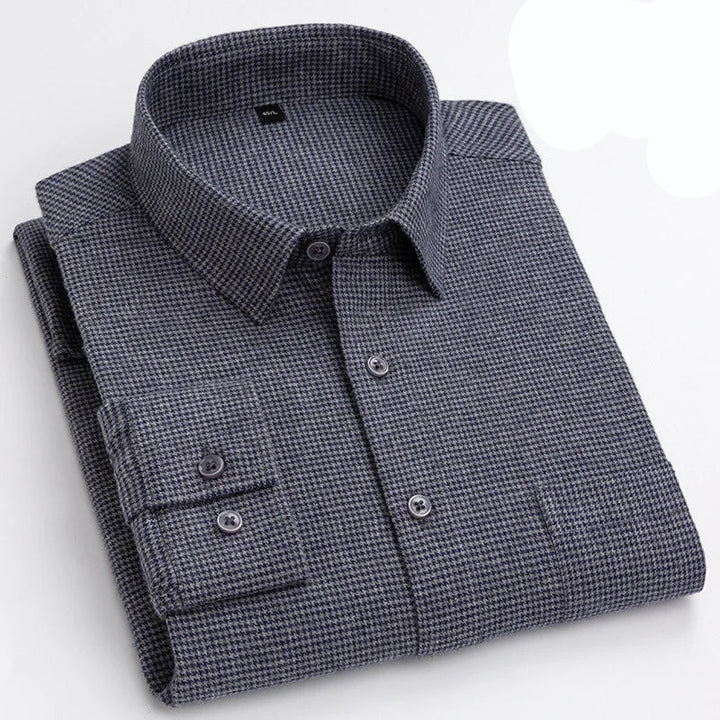 Chemise en coton à microcarreaux et boutons