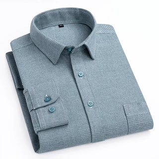 Chemise en coton à microcarreaux et boutons