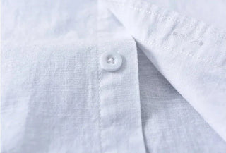 Chemise japonaise en coton et lin à col mandarin