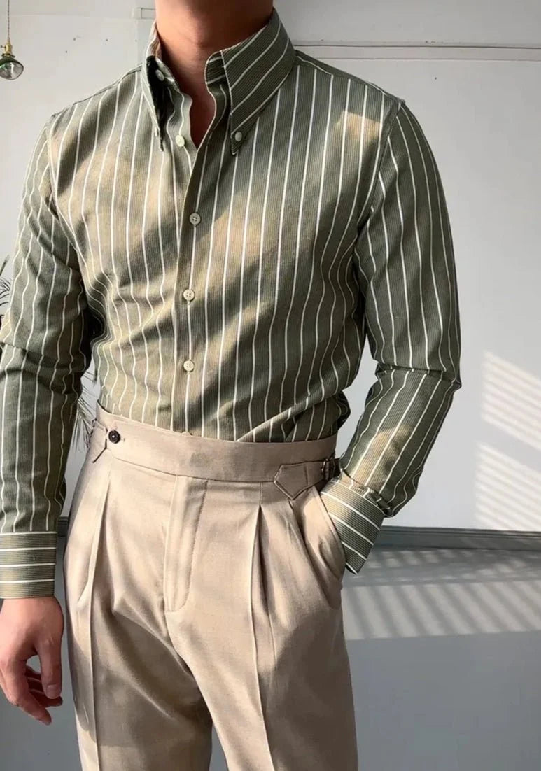 Chemise tendance infroissable à rayures