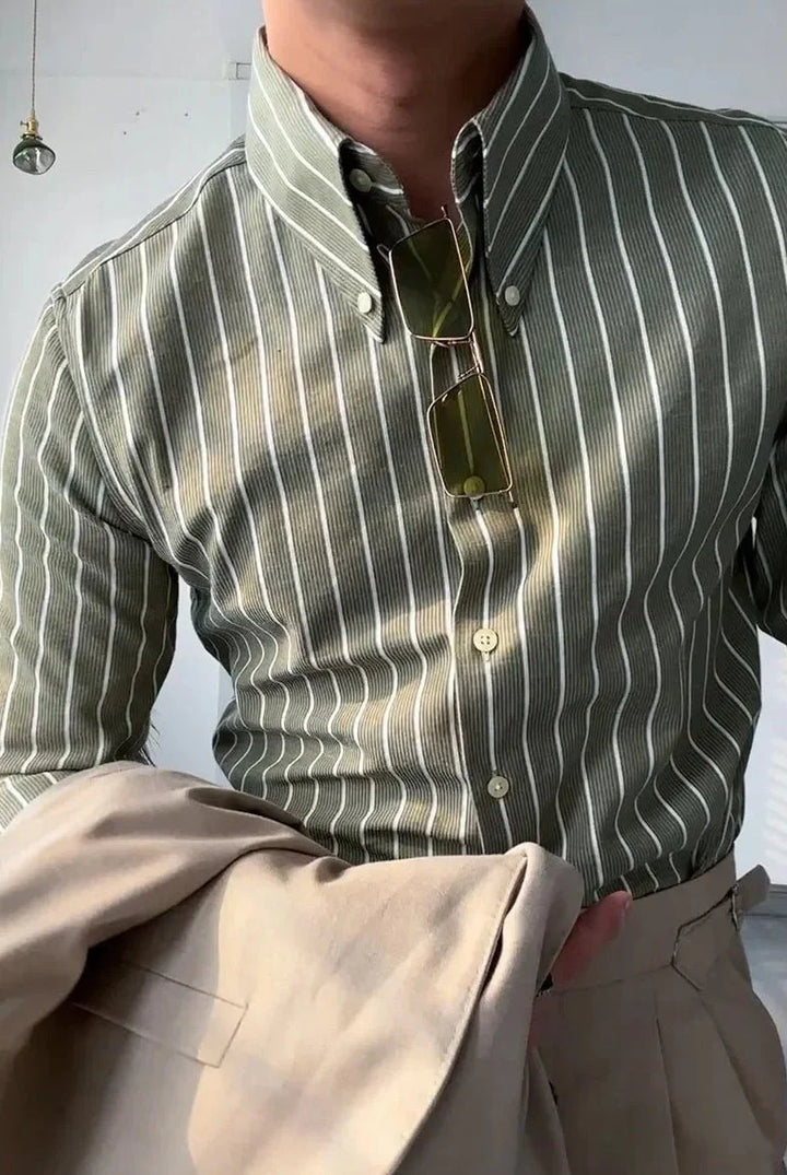 Chemise tendance infroissable à rayures