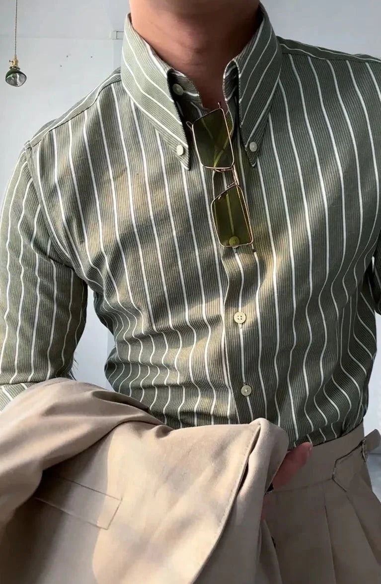 Chemise tendance infroissable à rayures