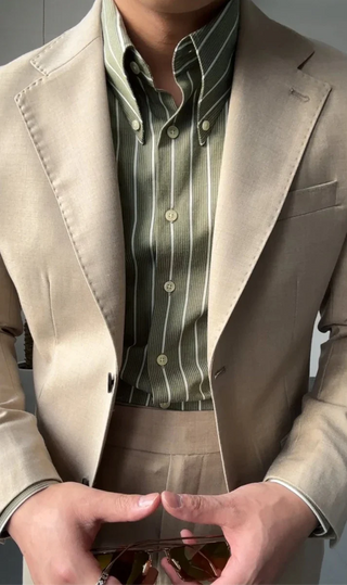 Chemise tendance infroissable à rayures