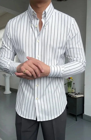 Chemise tendance infroissable à rayures