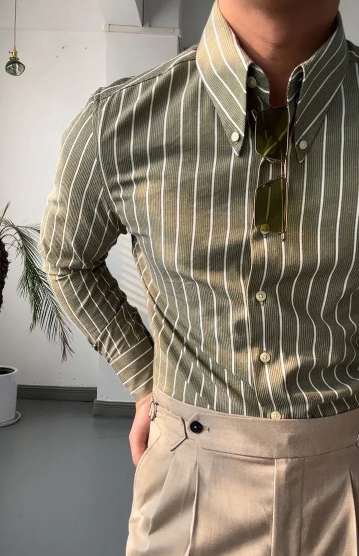 Chemise tendance infroissable à rayures
