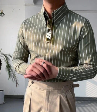 Chemise tendance infroissable à rayures