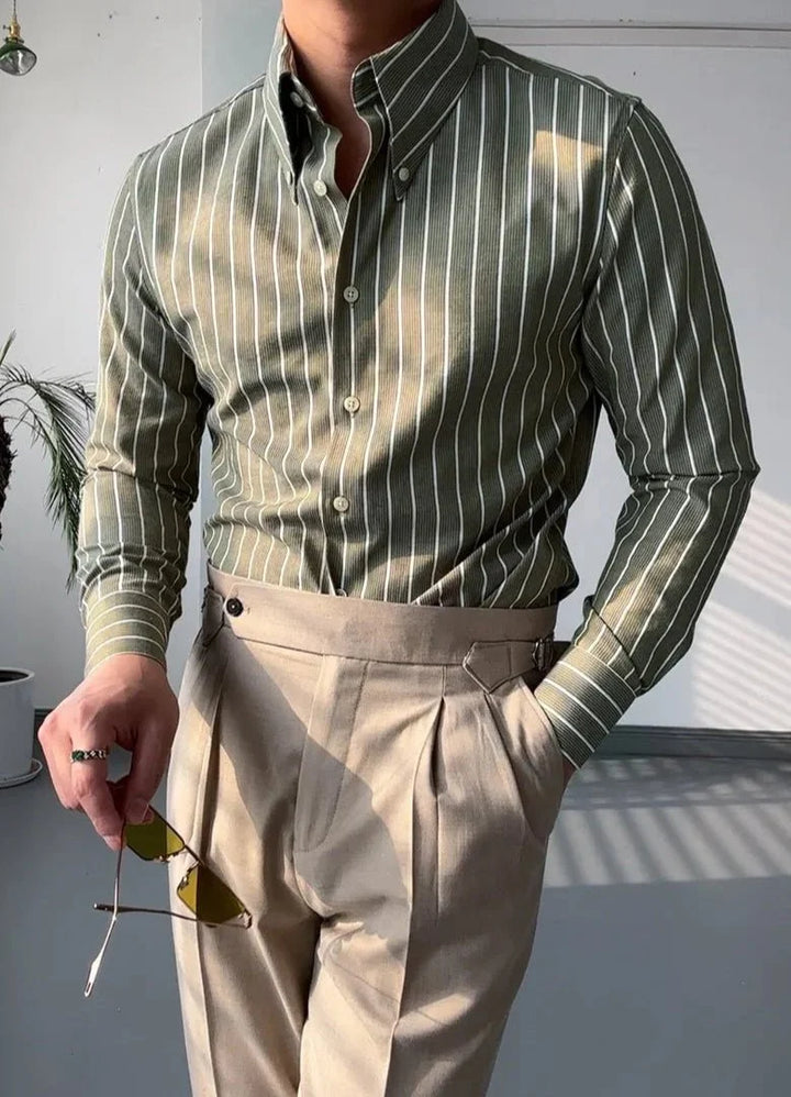 Chemise tendance infroissable à rayures