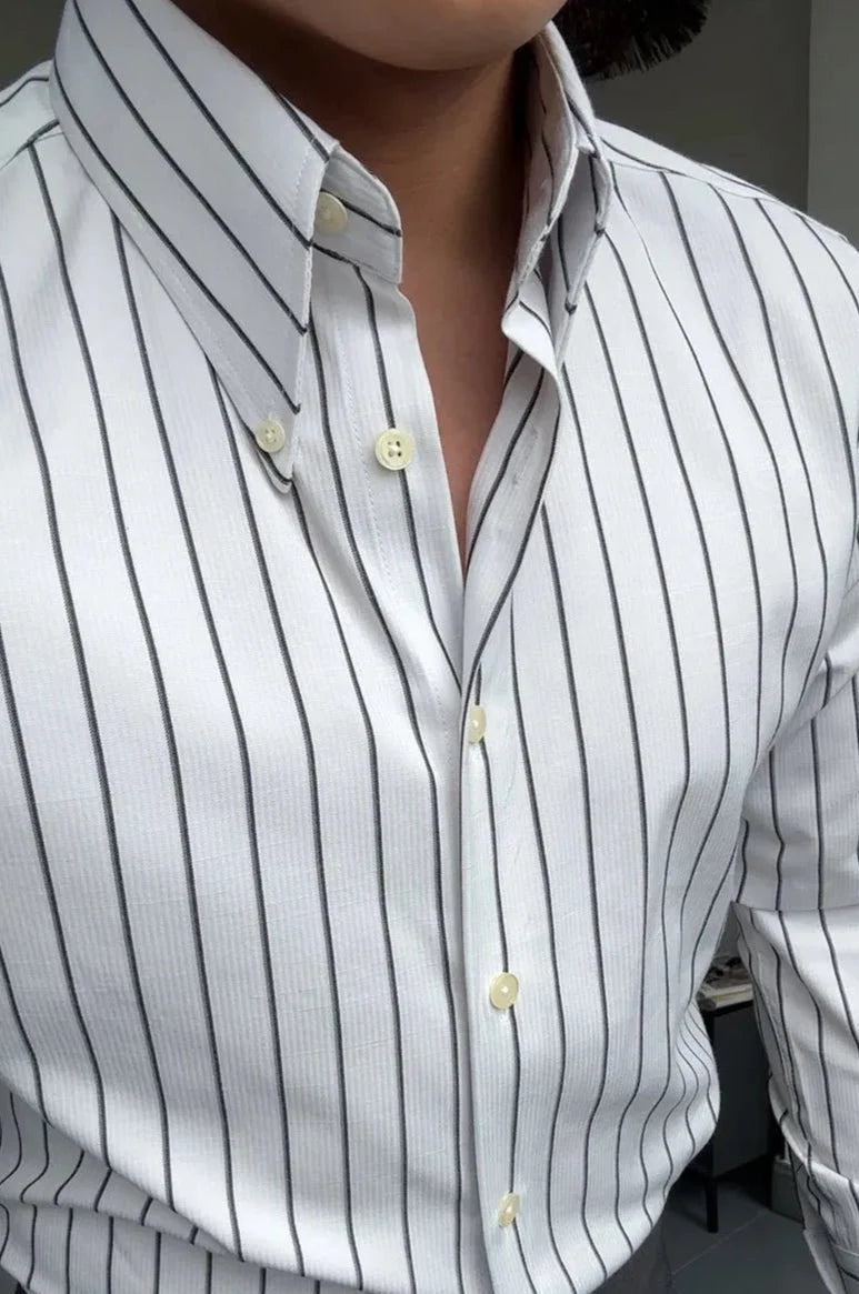 Chemise tendance infroissable à rayures
