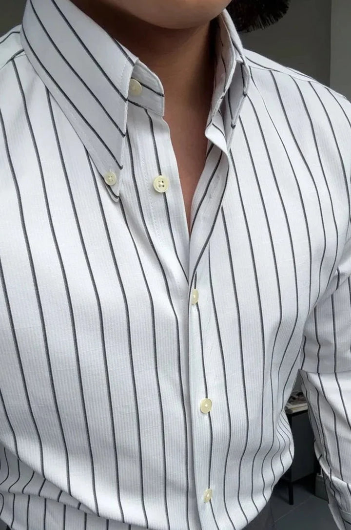 Chemise tendance infroissable à rayures